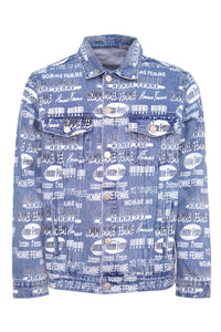 Logo Print Denim Jacket Blue