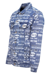 Logo Print Denim Jacket Blue