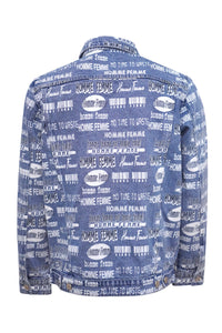 Logo Print Denim Jacket Blue