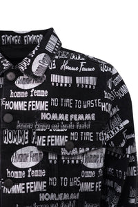 Logo Print Denim Jacket Black