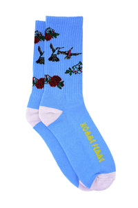 Floral Socks Sky Blue