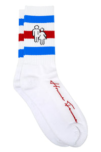 Trademark Socks White With Red and Blue Stripes