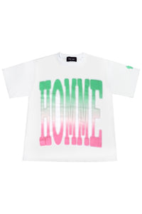 Twilight Tee White with Pink and Green