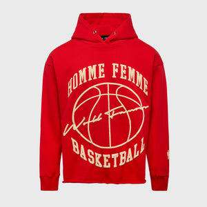 Homme Femme Basketball Hoodie Red