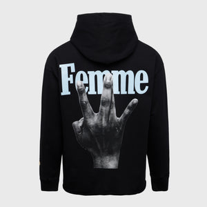 Twisted Fingers Hoodie Black with Pink and Light Blue