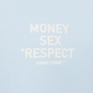 Respect Tee Light Blue and Cream