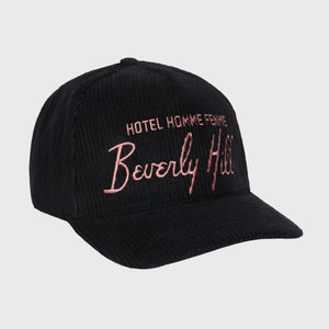 Homme Hotel Corduroy Hat Black and Pink