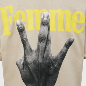 Twisted Fingers Tee Slate with Light Blue and Yellow