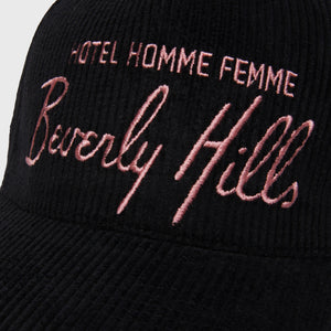 Homme Hotel Corduroy Hat Black and Pink