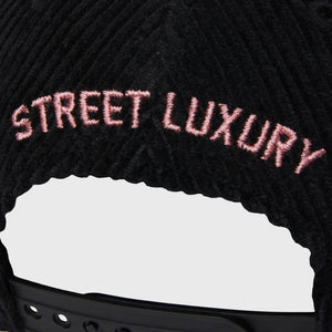 Homme Hotel Corduroy Hat Black and Pink