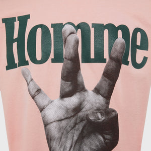 Twisted Fingers Tee Pink with Green and Red
