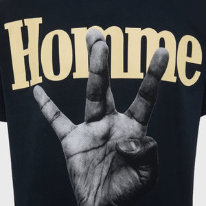 Twisted Fingers Tee Black with Cream and Red