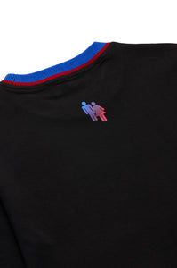 Gradient Laser Tee Black with Blue and Red