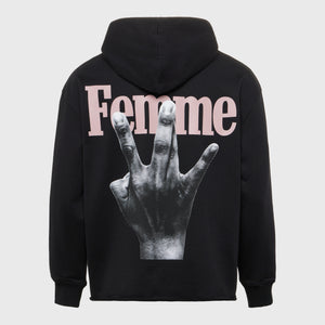 Twisted Fingers Hoodie Black with Purple and Pink