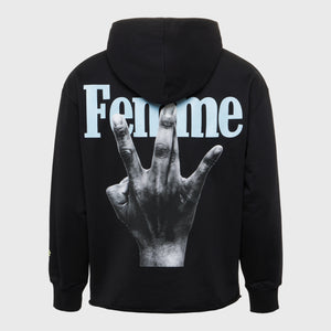 Twisted Fingers Hoodie Black with Green and Blue