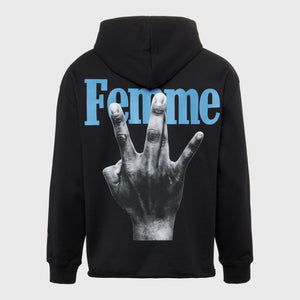 Twisted Fingers Hoodie Black with Red and Blue