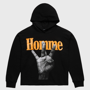 Twisted Fingers Hoodie Black with Orange and Yellow