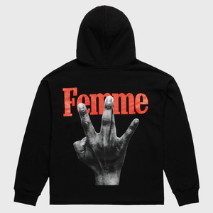 Twisted Fingers Hoodie Black with Blue and Red