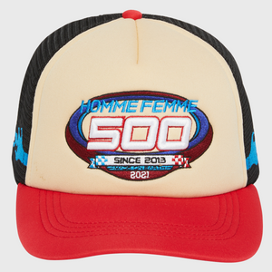 500 Crew Trucker Black with Red and Cream